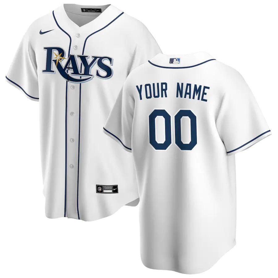 Youth Tampa Bay Rays Nike White Home Replica Custom MLB Jerseys